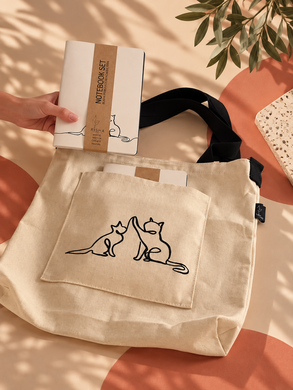 Resha Cat Canvas Bag