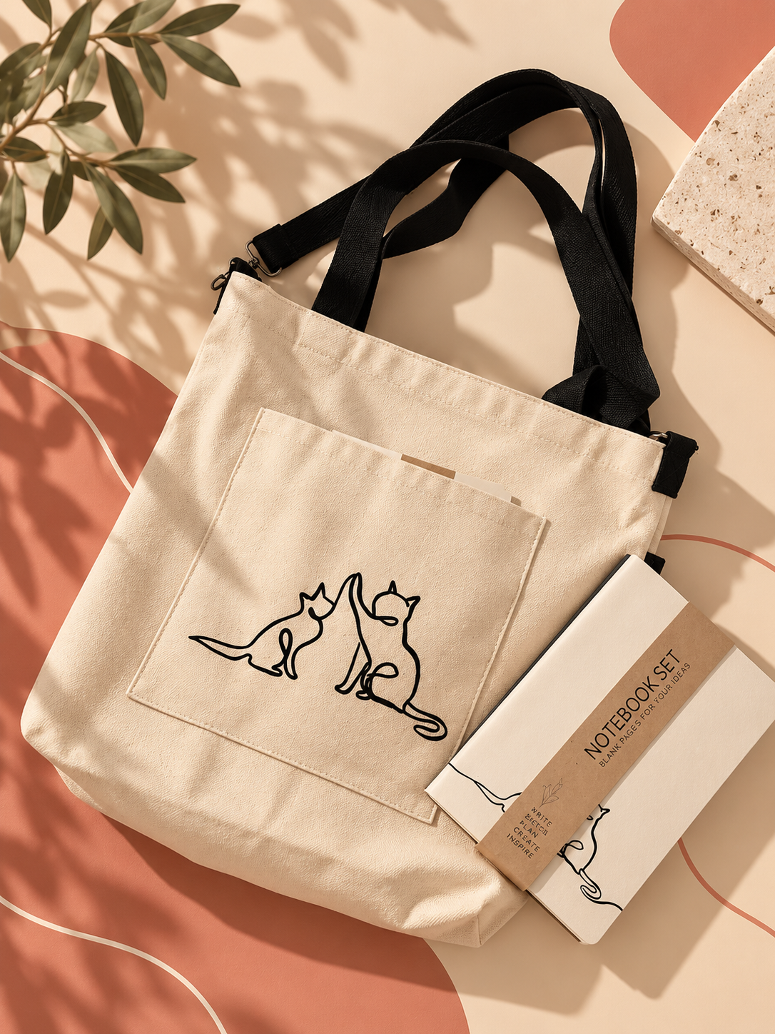 Resha Cat Canvas Bag